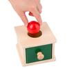 Montessori Wooden Coin Box Textile Drum Educational Toy for Ages 1-3