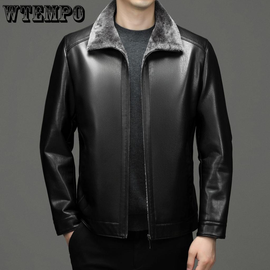Genuine Leather Fur One Leather Jacket Men's Short Leather Jacket Men's Winter In The Young Padded and Thickened Jacket