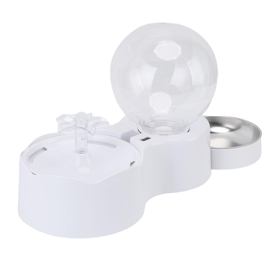 Katzen-Wasserbrunnen und Futterautomat, automatisch zirkulierend, große Kapazität, Futterautomat und Wasserspender für Katzen und Hunde