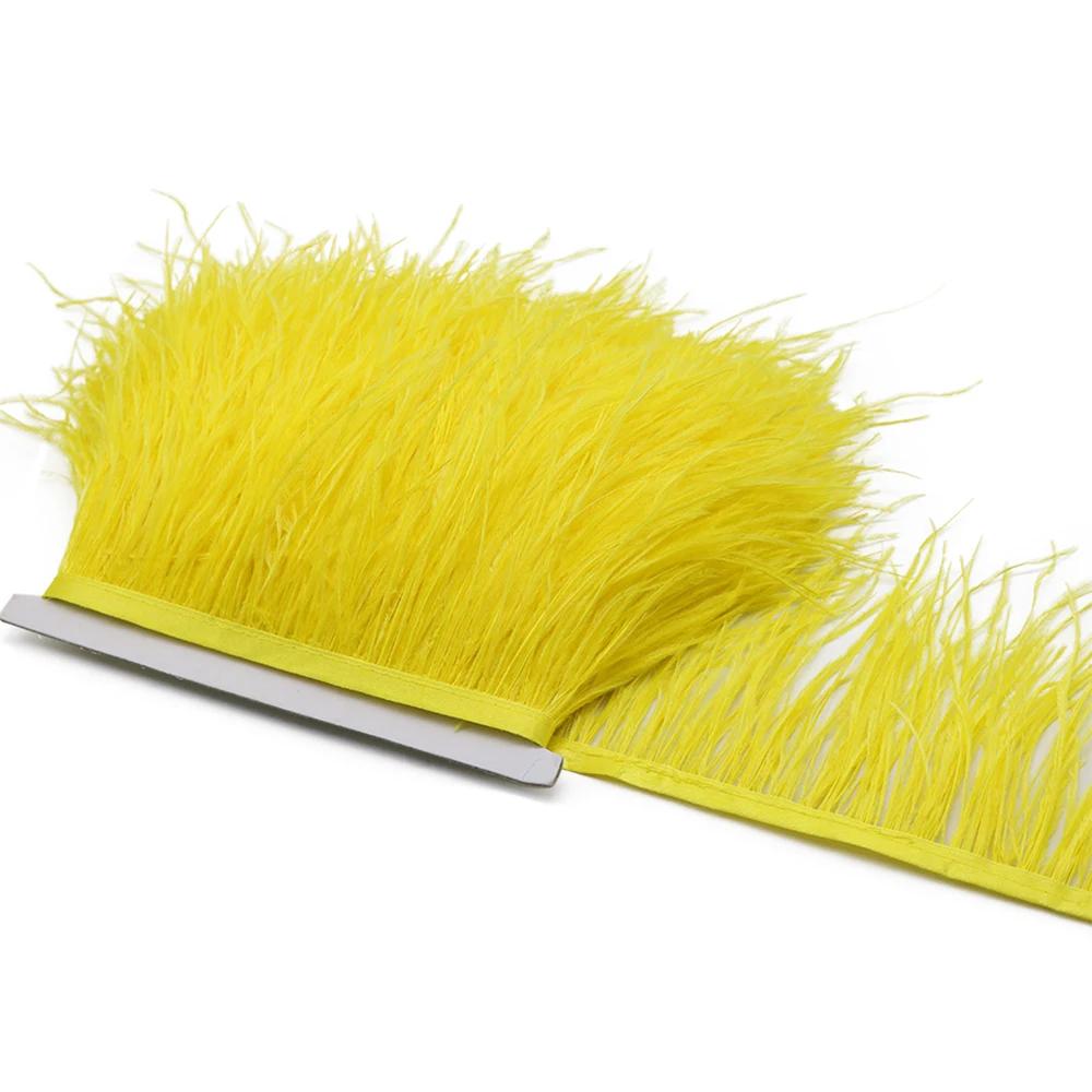1Meter Natural Fluffy Ostrich Feathers Trim 8-10Cm Red Ostrich Plumes Craft Ribbon For Wedding Dress Sewing Clothing Decoration