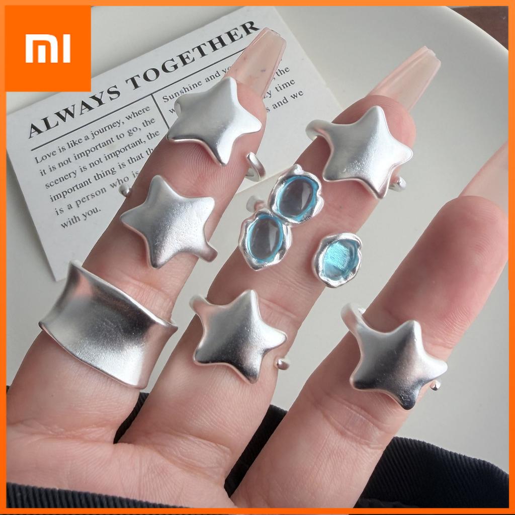 Xiaomi BF CLUB 925 Sterling Silver Ring For Women Jewelry Stars Stone Open Vintage Handmade Ring Allergy For Party Birthday Gift