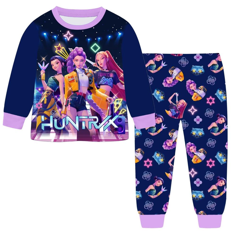 Kpop Demon Hunters Children Long Sleeve Pajama Set With Soft Milk Silk Fabric For Summer Comfort