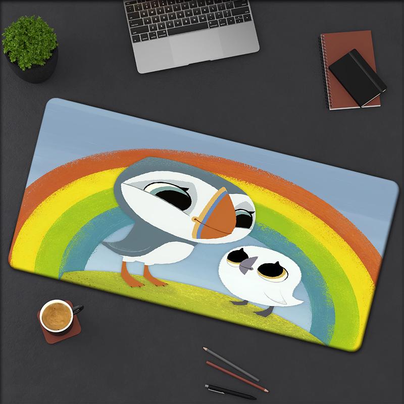 Puffin Rock Theme Mouse Pad, Non Slip Rubber Base, Multifunctional Office & Home Decor, Perfect for Workspace Personalization.