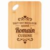 Planche À Découper / Plateau Apéro - PLANETEE - Meilleur Quand Romain Cuisine - Bambou - 30x20x1 Cm - Cadeau Gravé