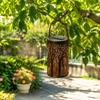 Solar Lantern Outdoor Decorative Metal Garden Light Hollow Pattern Projection Lamp with Tree Design for Patio Yard Pathway Lighting