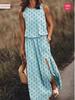 Summer New Women's Imported Dresses Round Neck Sleeveless A-Line Skirt High-Waisted Casual Work Commute Maxi Dress