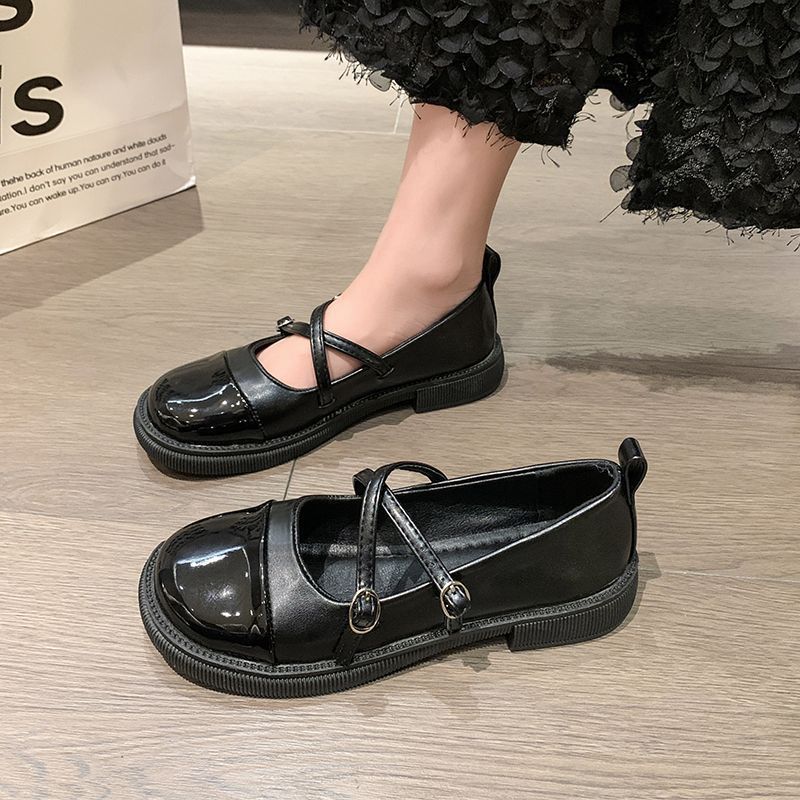 2025 Spring, Summer and Autumn New Single Shoes Women's Mary Jane Small Leather Shoes Women's Summer French Retro Thick-soled Color Matching Thick-hee
