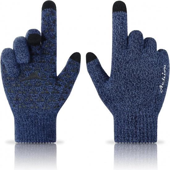 Achiou Winter Gloves for Men and Women, Touchscreen Soft Knit Gloves