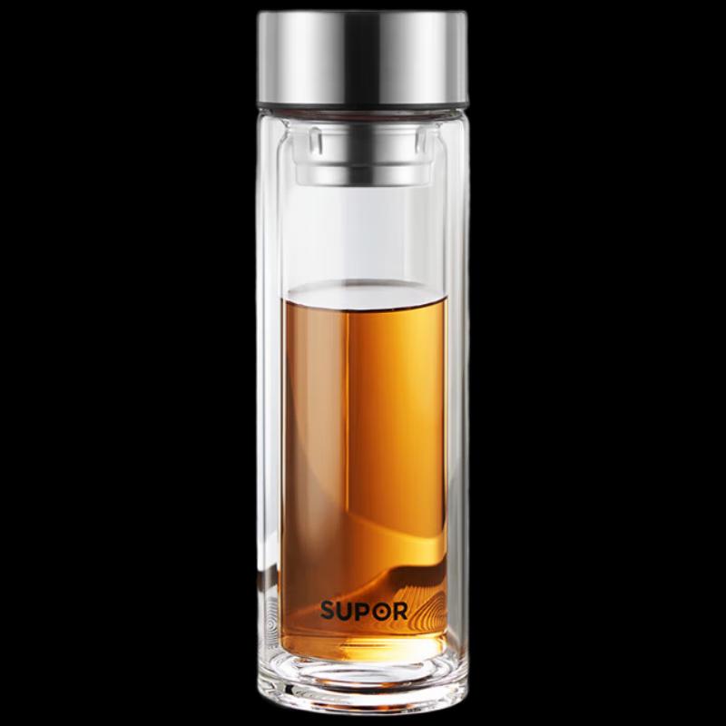 SUPOR Double-Layer Heat-Resistant Glass Tea Infuser Bottle