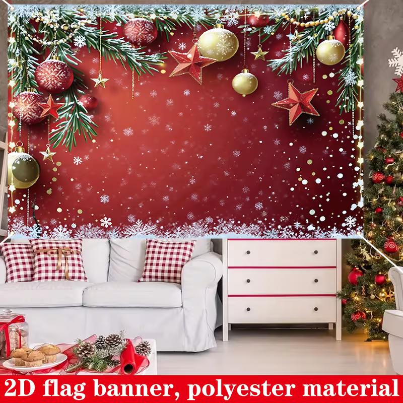 2D Red Gold Christmas Background for Winter Festivals and Xmas Events