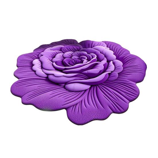 Floral Plush Floor Mat 3D Realistic Flower Design Non-Slip Absorbent Bath Mat Quick-Dry Bathroom Rug for Bedroom Entryway Vanity Area