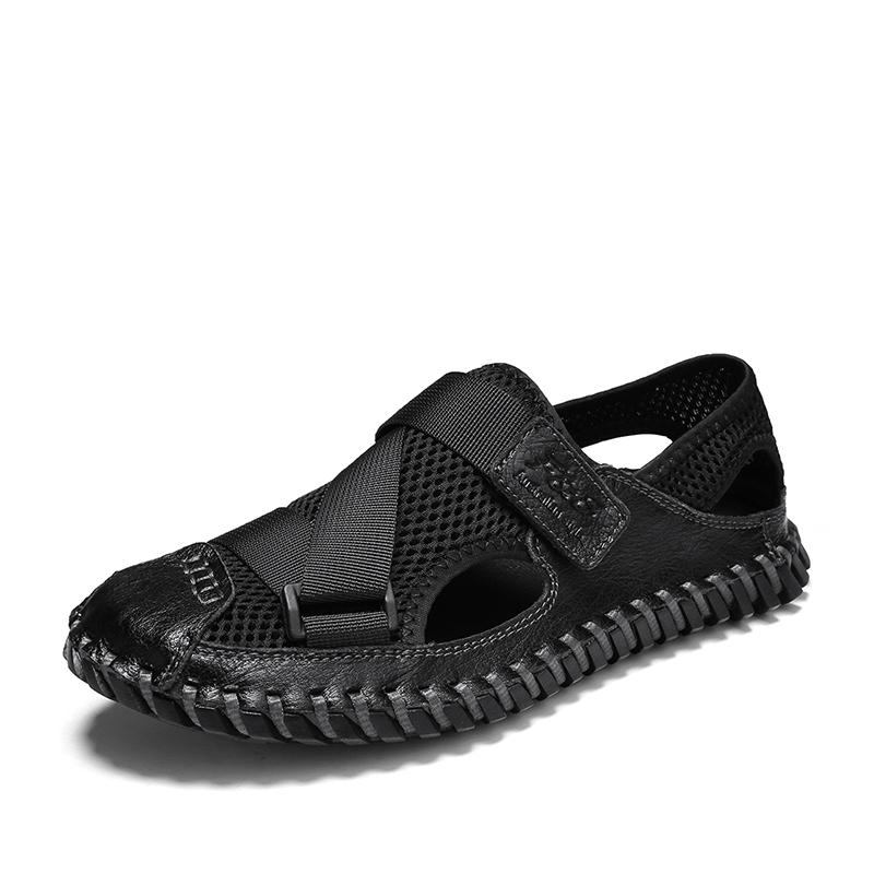 

2026 New Men s Summer Breathable Net Sandals With Adjustable Straps Outdoor Walking Shoe And Comfortable Anti - Slip Beach Shoes 48 чорний