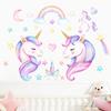 Cartoon Star Rainbow Unicorn Wall Stickers for Kids Room Decor Children Baby Room Bedroom Nursery Home Decoration Wall Decals