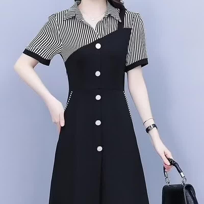 Robe évasée à rayures Etam Classique Fausse Deux-Pièces