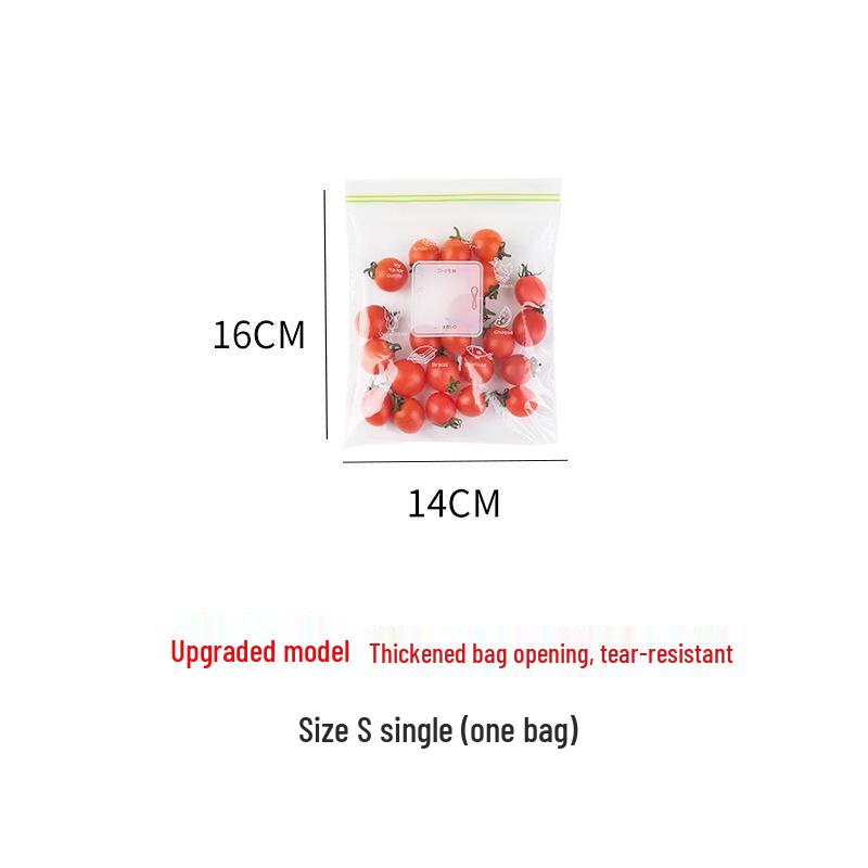 Food-Grade Double Seal Fresh-Keeping Bags for Refrigerator & Freezer Double-sided 10 Silk Upgraded, Reinforced Opening