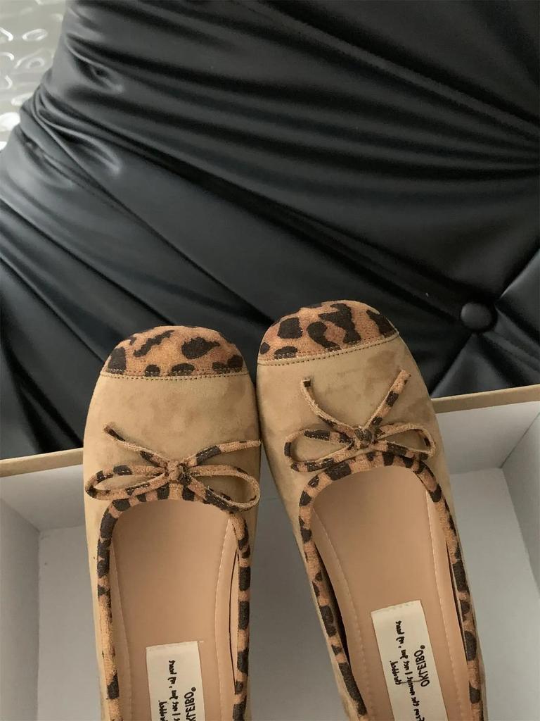 Fashion IPPEUM Ballerinas Zapatos Mujer Round Toe Ballet Flats Shoes For Women 2025 New Leopard Mary Jane Shoes