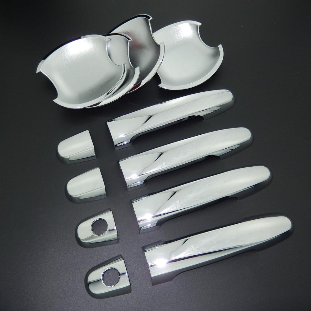 For Toyota RAV4 2001-2012 Chrome Door Handle Trim & Door Bowl Cover Car Styling 2004 2005 2006 2007 2008 2009 2010