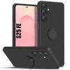 Case for Samsung Galaxy S25 FE, Shockproof Liquid Silicone Protection with Black Rotating Ring
