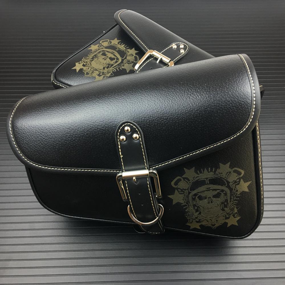Motorcycle Saddle Bags PU Leather Swingarm Bag Saddle Bags Side Tool Bags Storage For Sportster 883 1200XL