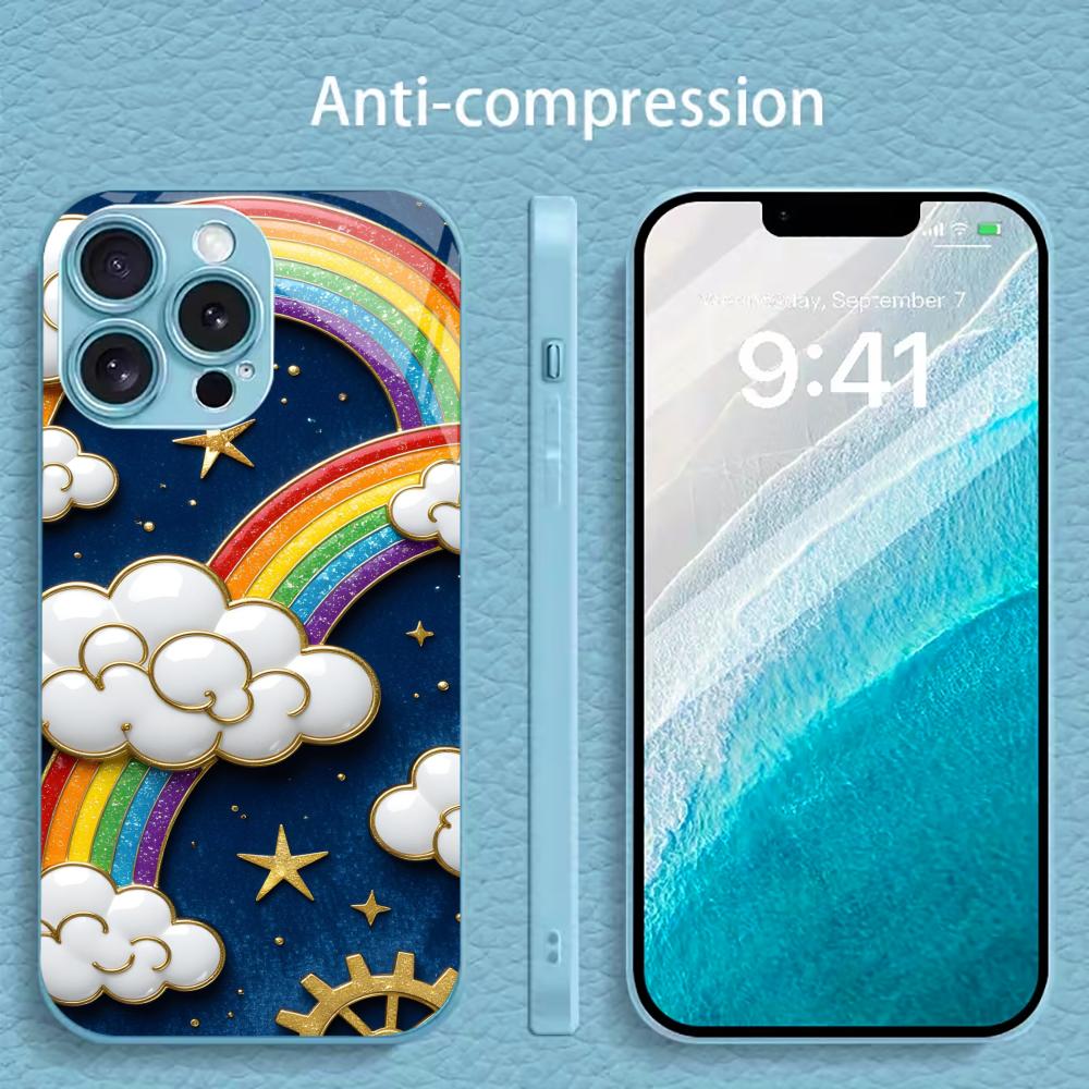 Custodia in Vetro Temperato Argentata Galvanizzata per Custodia iPhone per 11/12/13/14/15/16/17 Pro MAX
