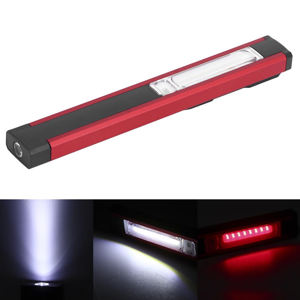 Outdoor Portable LED COB Magnetic Flashlight Emergency Work Lamp USB Charging White Red Light(white