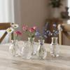10PCS/SET Retro Relief Mini Glass Vase Crystal Clear Decorative Flower Vase Elegant European Style Transparent Vase