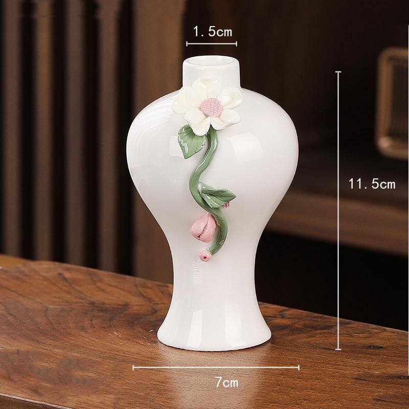 Mini vază vază ceramică cu flori în relief porțelan artizanat accesorii aranjamente florale hidroponie terariu decorare acasă