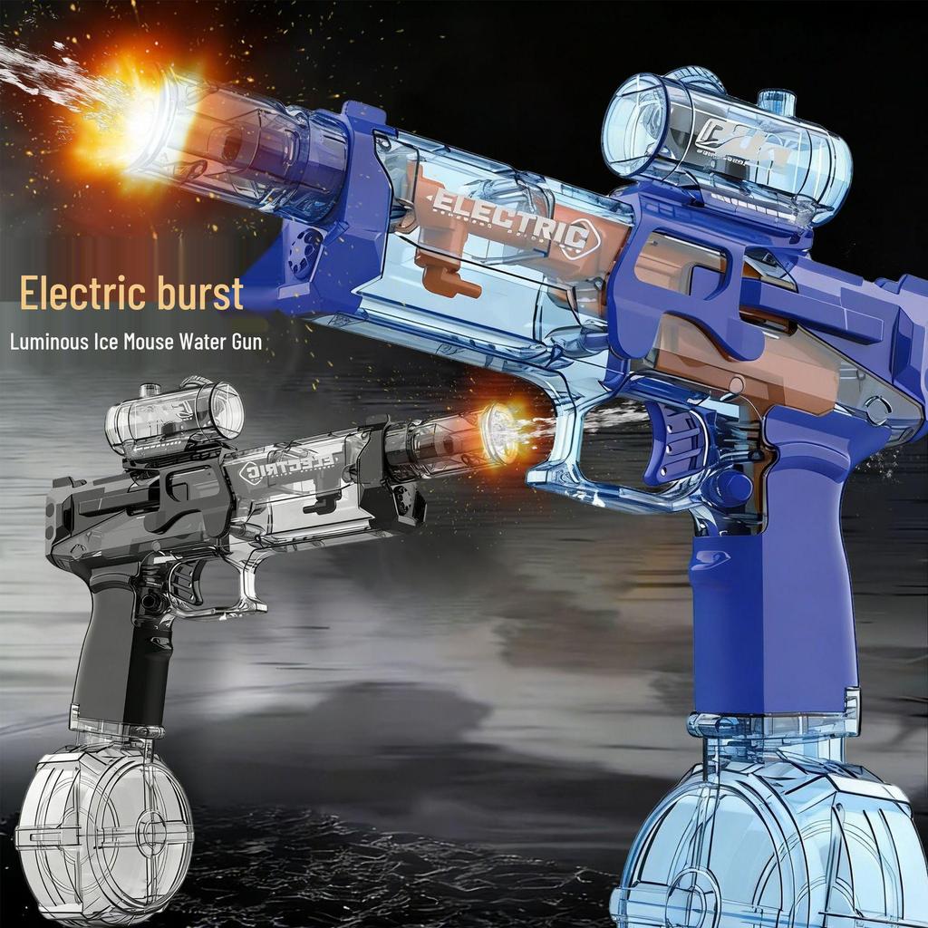 Firelight Big Ice Electric Water Gun with Linked Recoil, Muzzle Cap, Large Capacity for Youth.