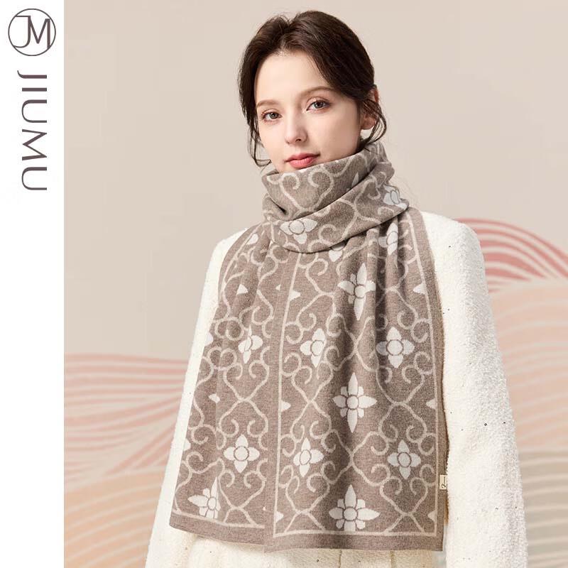JIUMU Women's Autumn Winter Warm Wool Scarf