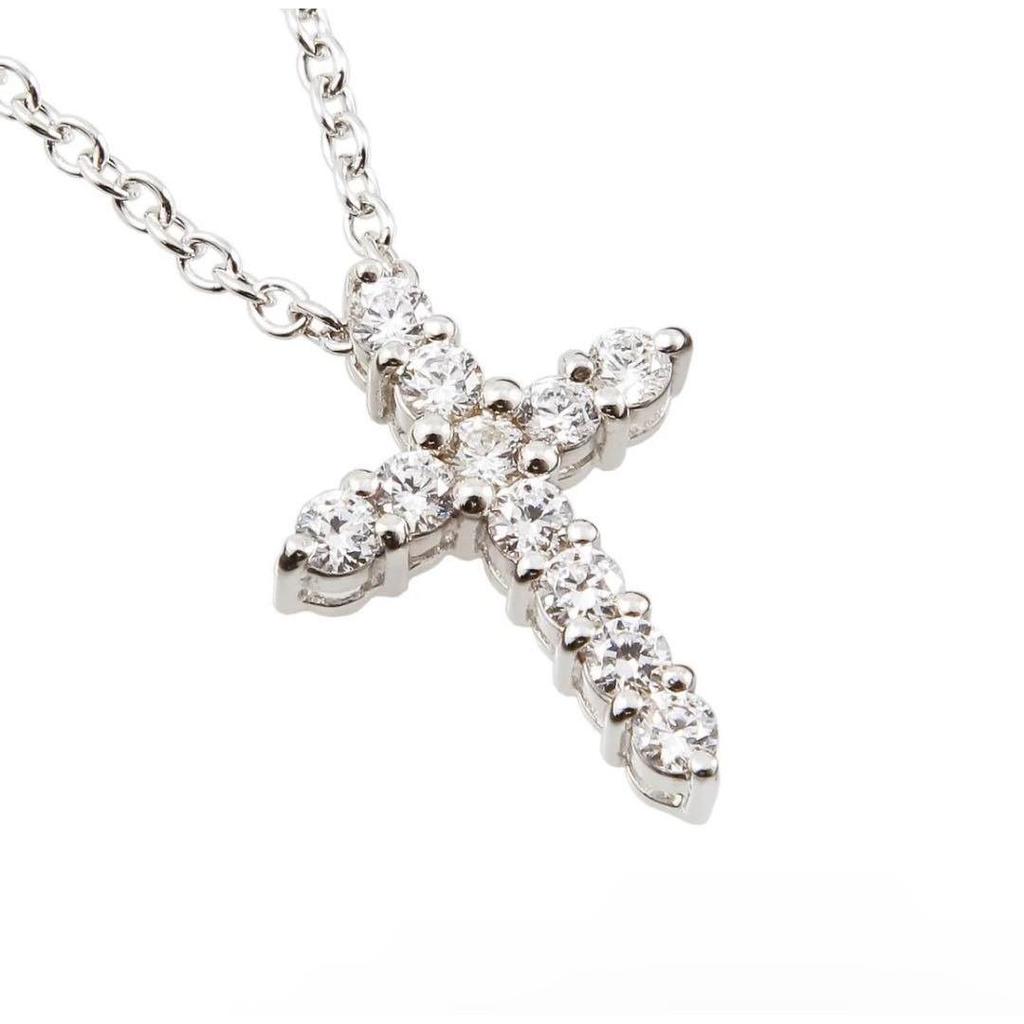 Used Justin Davis Cross Necklace Zirconia