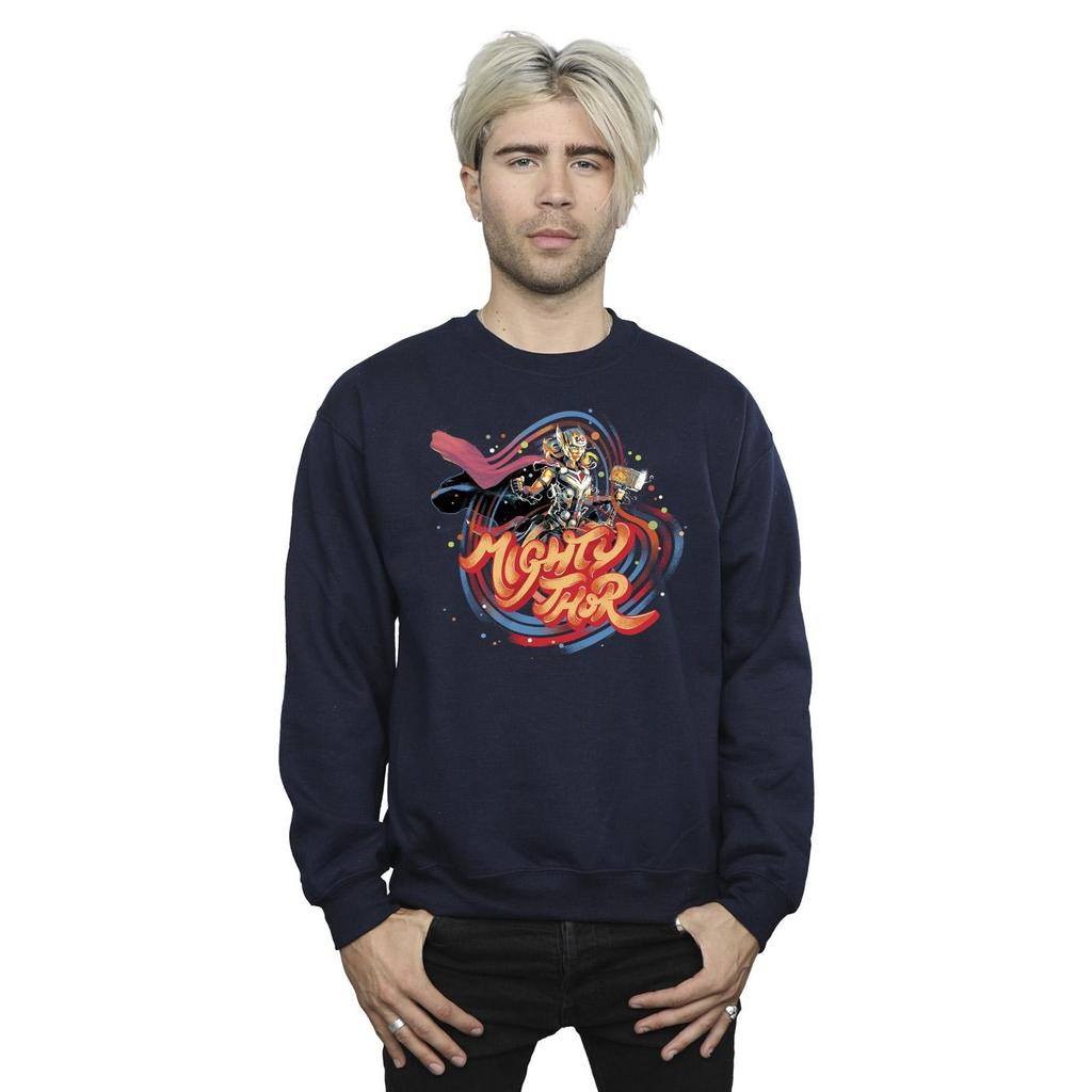 Marvel Mens Thor Love And Thunder Mighty Thor Swirl Sweatshirt