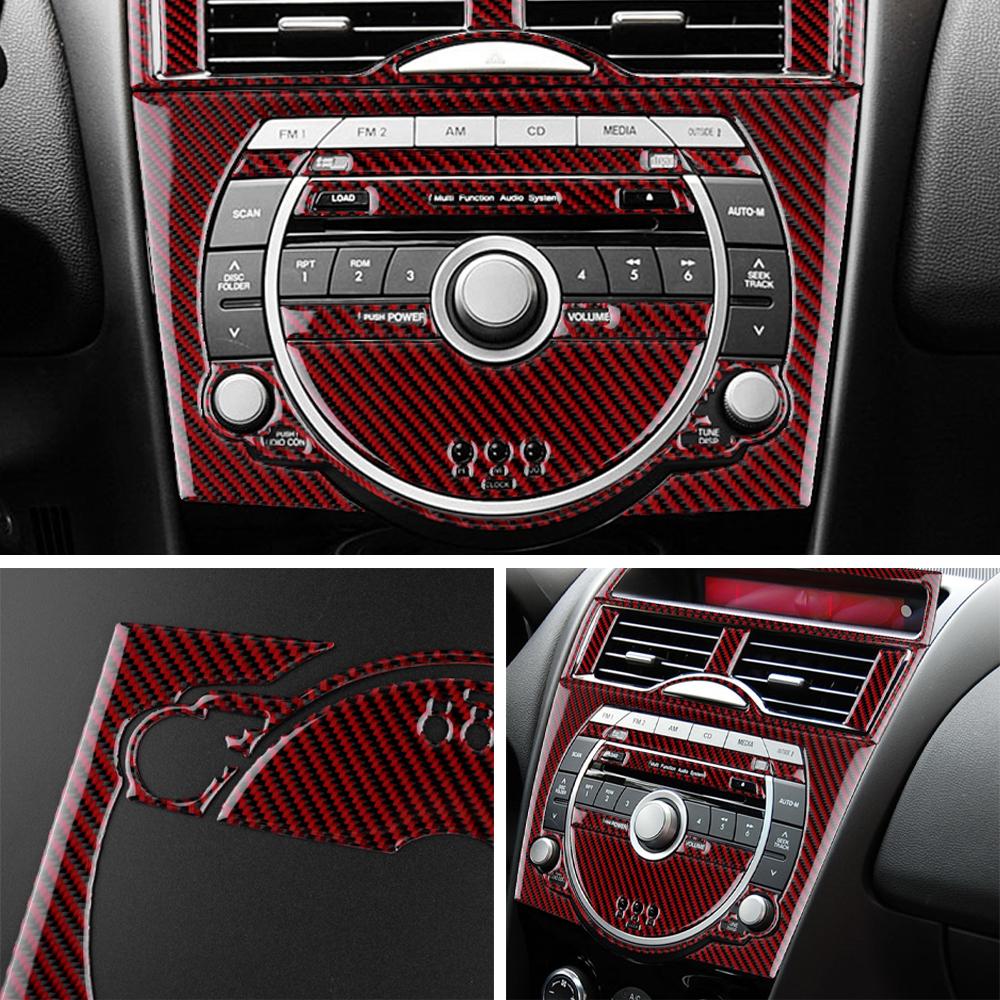 For Mazda RX-8 2004-2011 Real Carbon Fiber Center Control Panel Stickers Anti-Scratch Interior Upgrade Modification Accessories