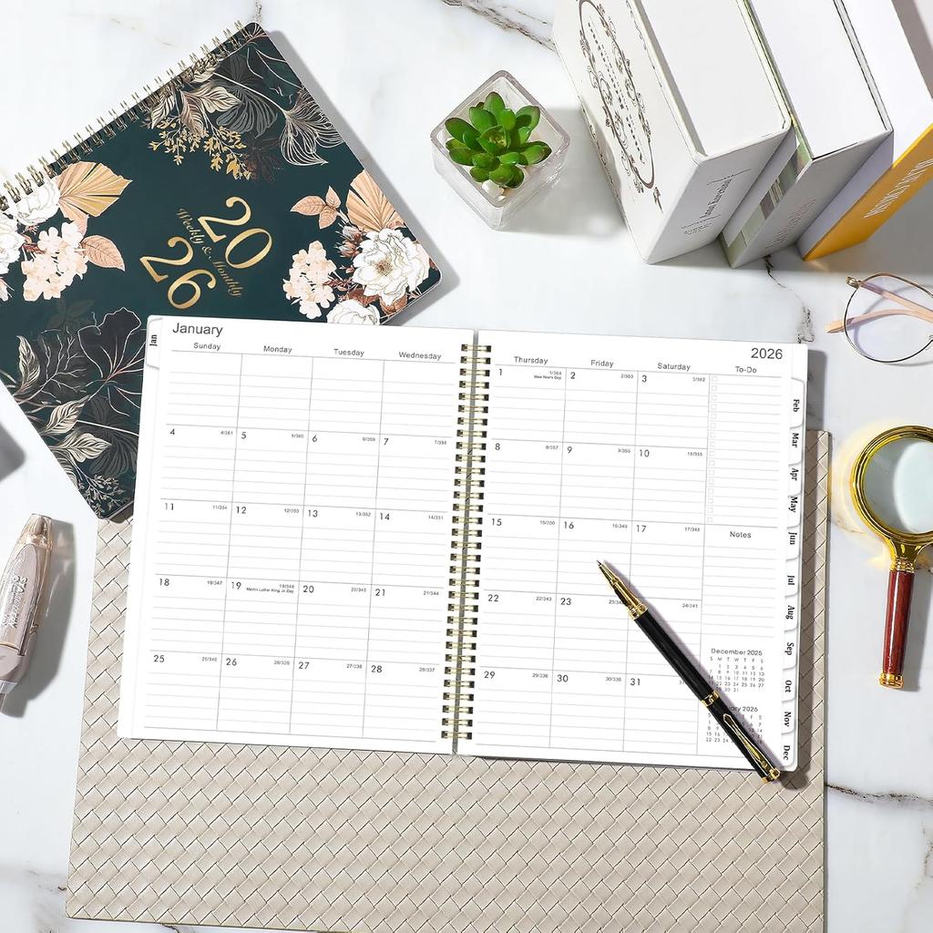 2026 Planner - 9" x 11", 2026 Weekly & Monthly Planner, JAN.2026 - DEC.2026, Large Calendar Planner 2026 with Sturdy Cover, Premium Paper, Twin-wire