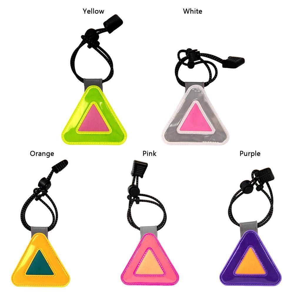 1Pcs Safety Warning Reflective Triangle Sign with Spring Hook Hanging Tag  Night Cycling Riding