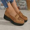 Large Size Single Shoes Women's Spring 2025 European and American Color Matching Suede Women's Shoes One Pedal Women's Thick Heel Loafers
