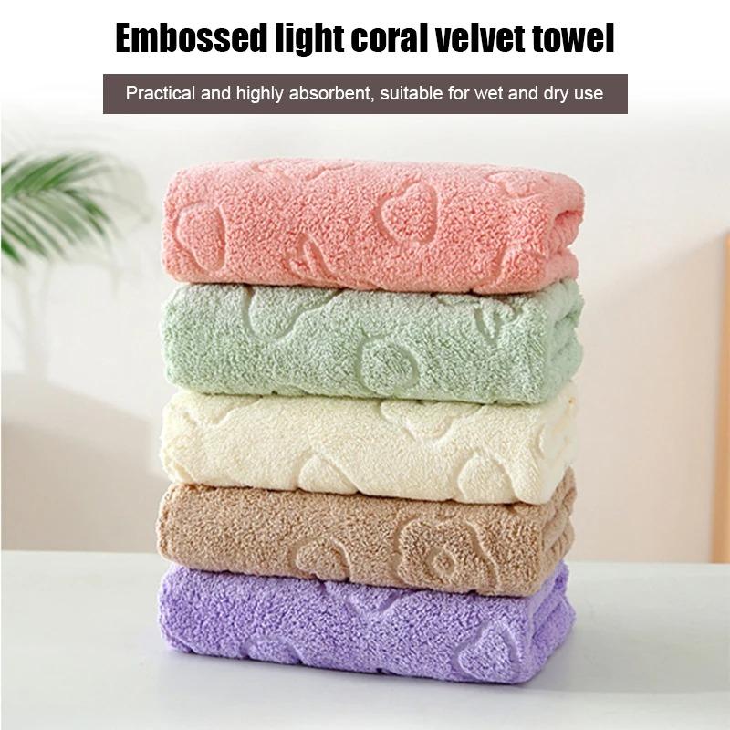 Set da 5 pezzi di morbidi asciugamani viso in pile corallo assorbenti - Asciugamani da bagno ad asciugatura rapida - Design carino e divertente