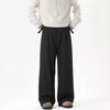Straight trendy brand senior trousers wide legs fit loose suit pants men's waist adjustable sense