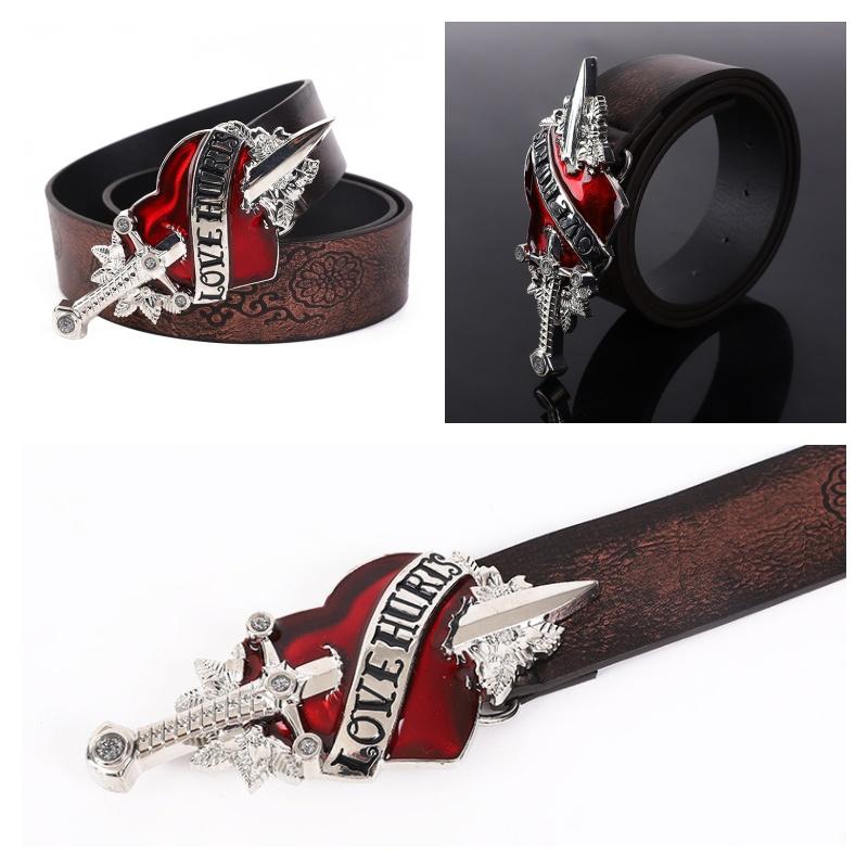 Unisex Faux Stylish Leather Belt With Metal Buckle Belt Paired With Jeans