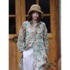Women S Literary Retro Cotton Linen Floral Long Sleeve Loose Mid Length Shirt