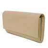 Used 10431 Large Flap Wallet 10B563BEL.03ND 7940 Foil-Stamped Grain Calfskin Beige Bifold Long Wallet New Logo Nude