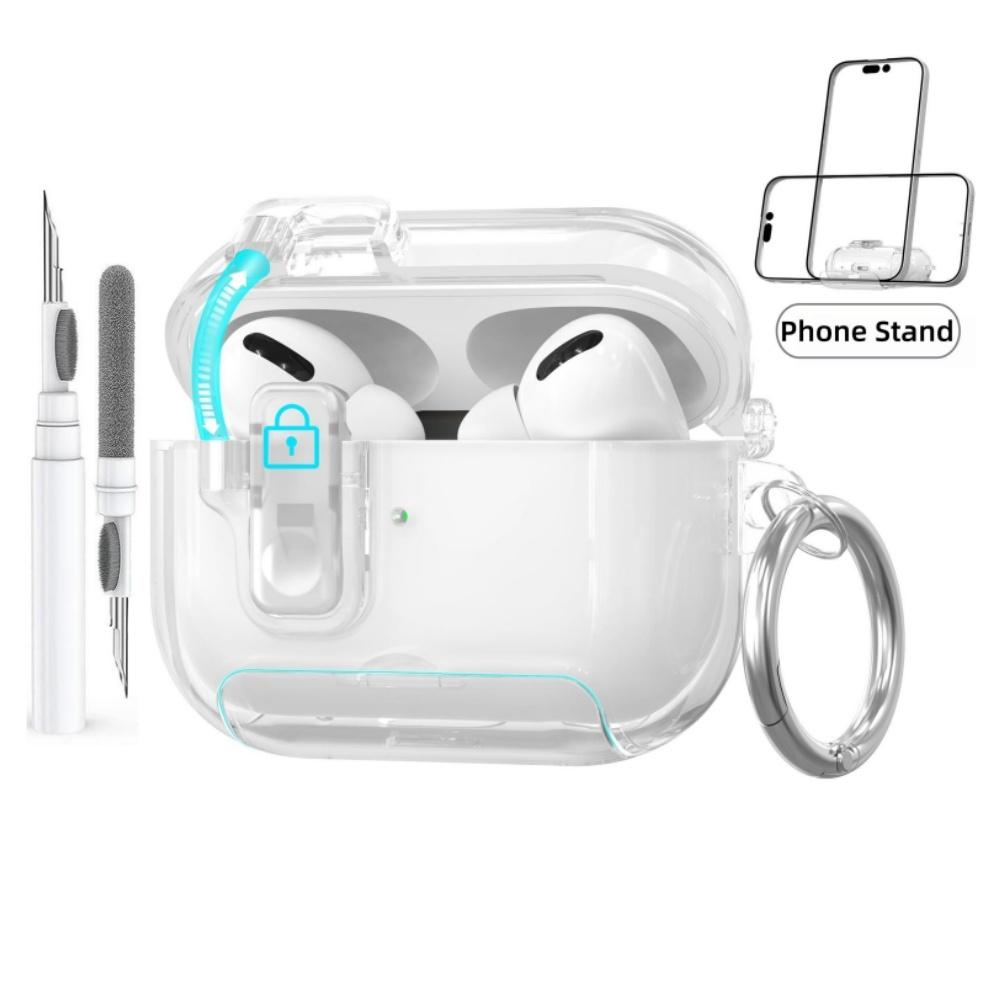 New For AirPods Pro 3 Case Lock 2025 Shockproof Apple AirPods Pro 3rd Generation Case Protective Case with Cleaning Kit&Keychain