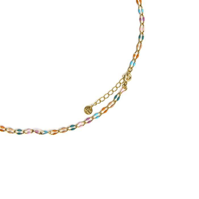 Collier - LUXENTER - Liesi - Argent 925 - Or 18k - Laque Multicolore