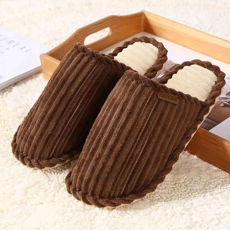 Cotton slippers autumn and winter home household indoor guests plush plush thick bottom non-slip warm couple