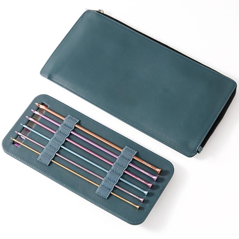 6Pcs Colorful Aluminum Knitting Needle 5.0mm-10mm Afghan Tunisian Crochet Hook For Sweater Scarf Bag Yarn Crafting