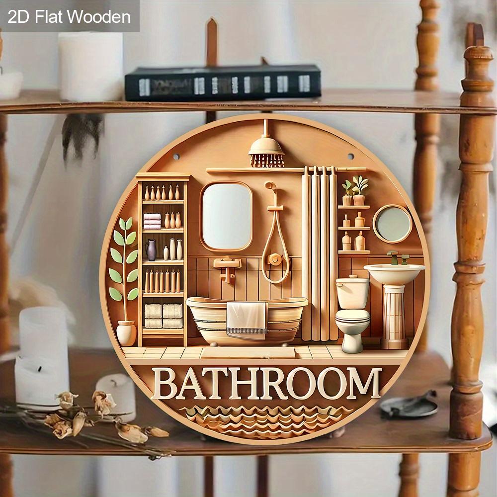 Bathroom Wooden Sign - Decorative Plaque for Outdoor, Bathroom Decor, Room and Balcony Decoration, Bathroom Decoration - Ideal Home Hanging Ornament