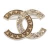 B19A Brooch Gold metal/Rhinestone Women