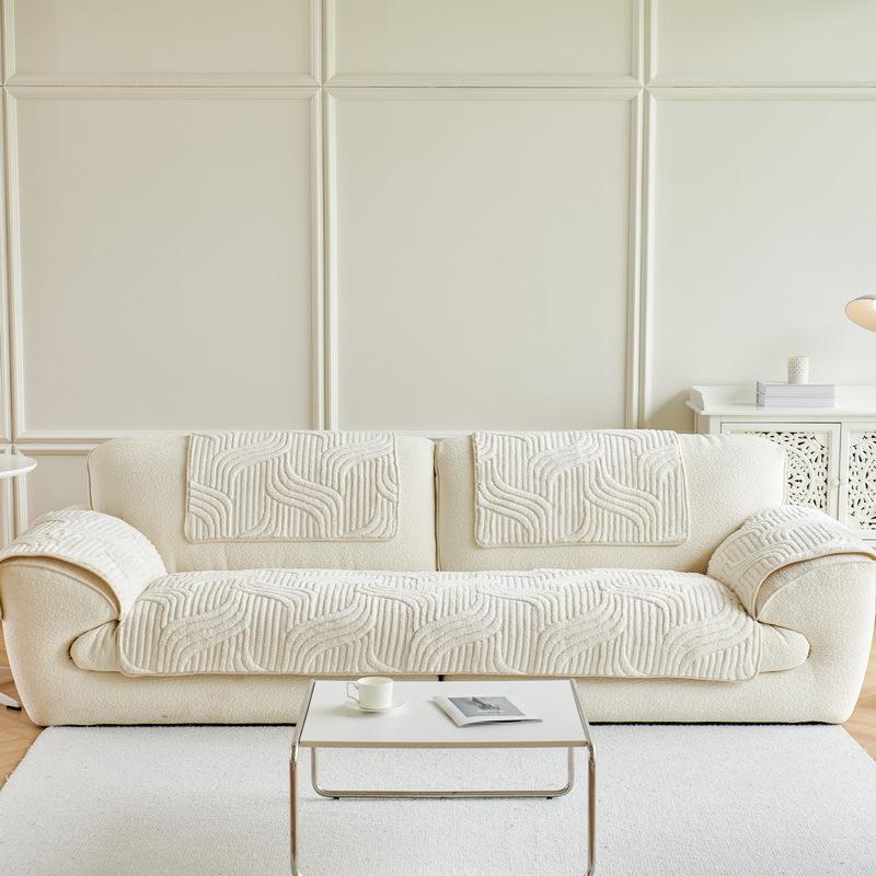 Plush Sofa Cushion Autumn And Winter  New Non-Slip Winter Seat Cushion High-End Leather Sofa Cover Towel Winter