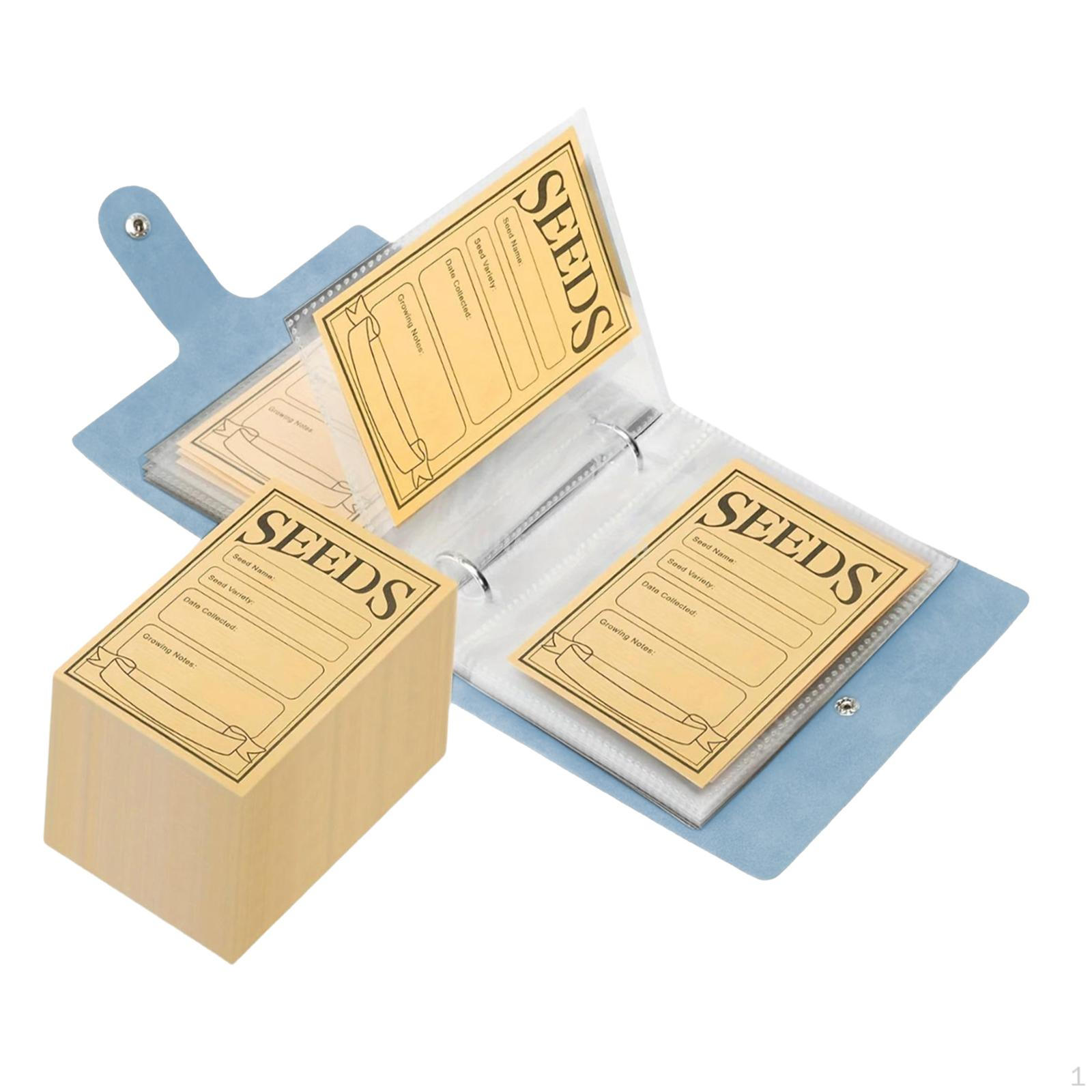 

Папка-органайзер с 50 прозрачными карманами и 50 конвертами для дома, кофейных зерен, кафе, цветов синий