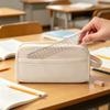 Multi-Layer Large Capacity Pencil Case with Compartments Minimalist Aesthetic Pen Bag for Office School Stationery Organization