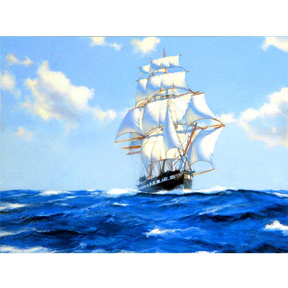 5D DIY Diamond Painting Full Drill Square Ferry Diamond Embroidery Sale Landscape Rhinestones Mosaic Home Decor